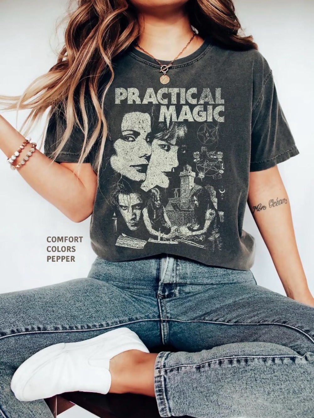 Comfort Colors Practical Magic Graphic Tee, Rom Com Horror Movie T-Shirt